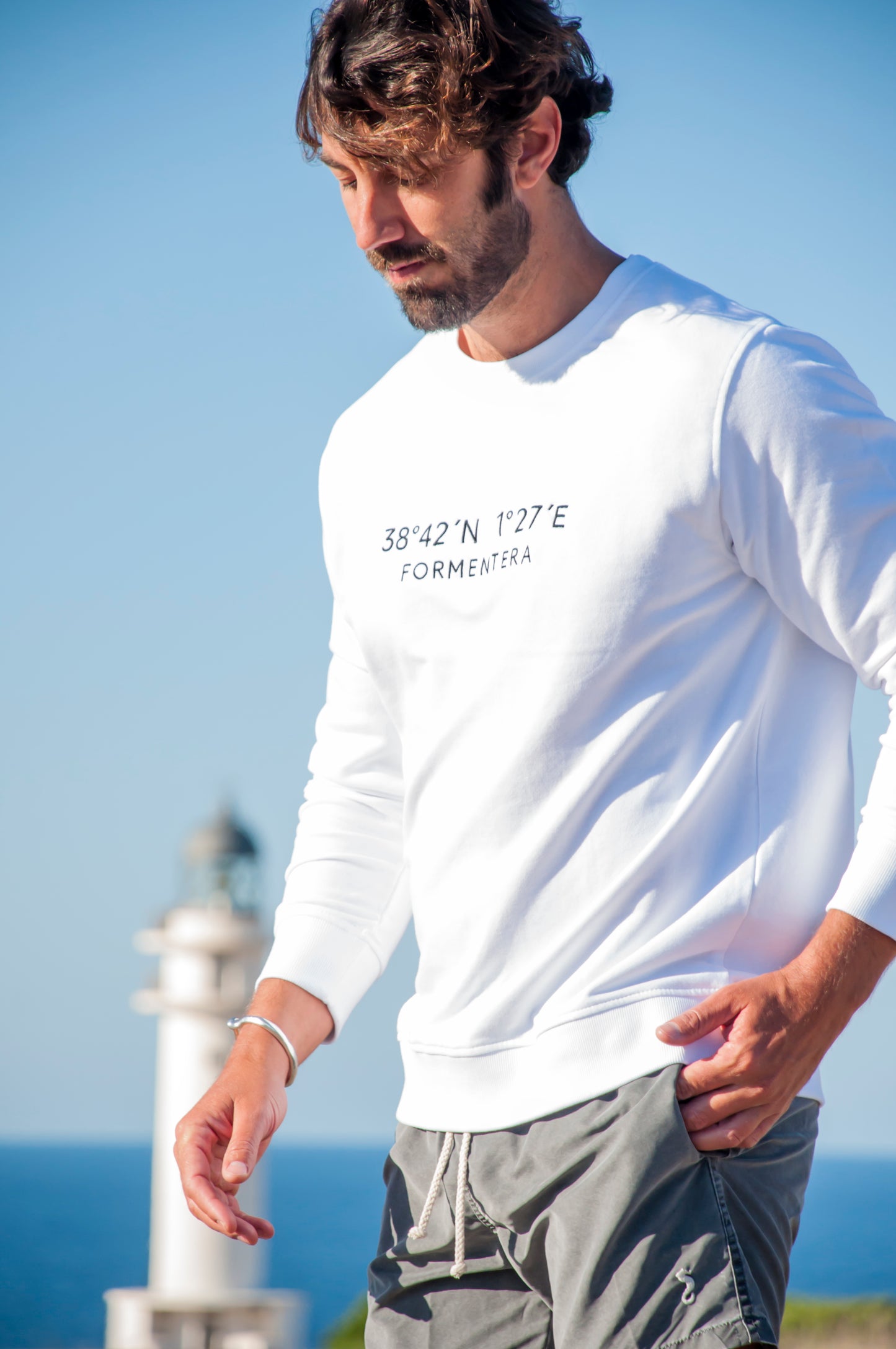 Sweatshirt Punta Prima Coordenadas White