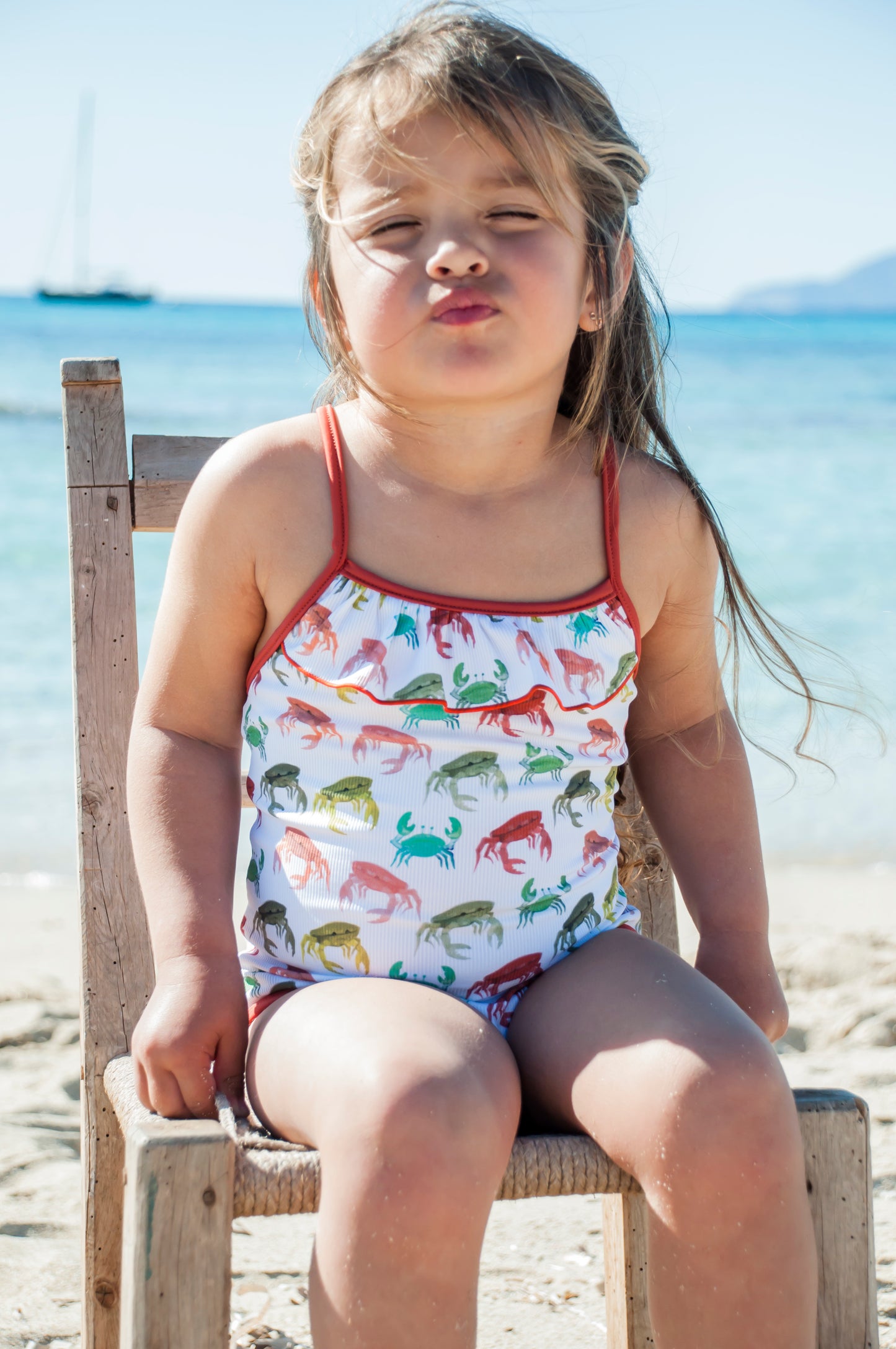 Bañador Niña Punta Negra Cangrejo