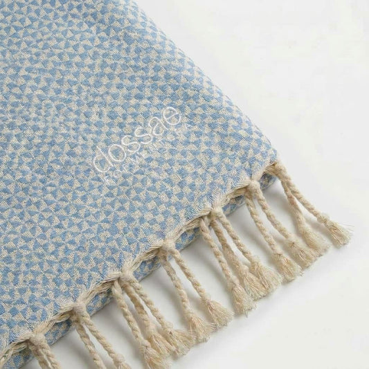 Fouta Geométrica Azul Cielo