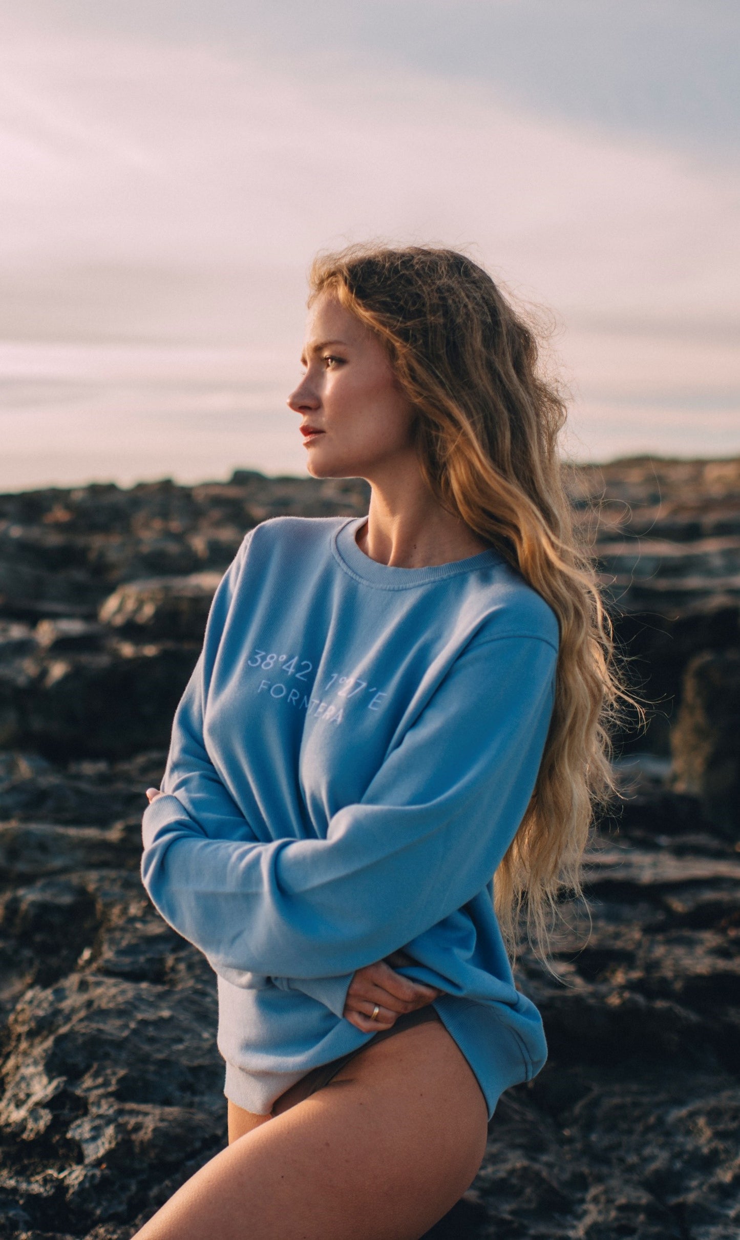 Sudadera Punta Prima Coordenadas Azul ACERO