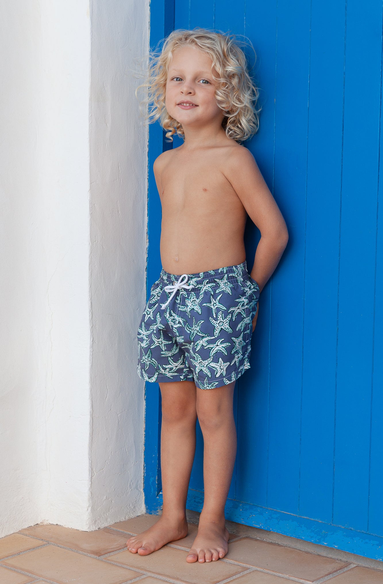 Illetes Kids Black Tip Stars Swimsuit
