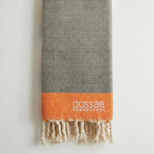 Fouta Geométrica Verde Oliva y Naranja