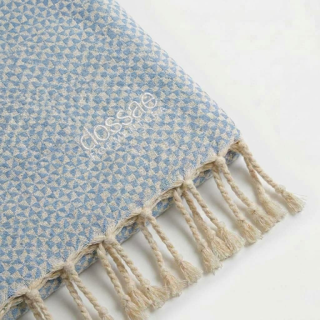 Fouta Geométrica Azul Cielo