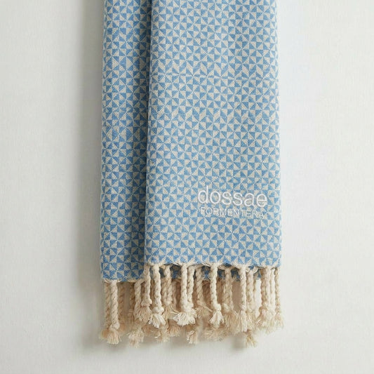Fouta Geométrica Azul Cielo