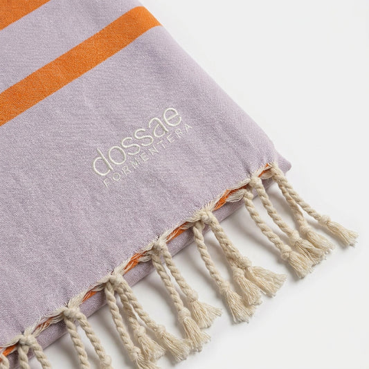 Fouta Rayas Lavanda y Naranja